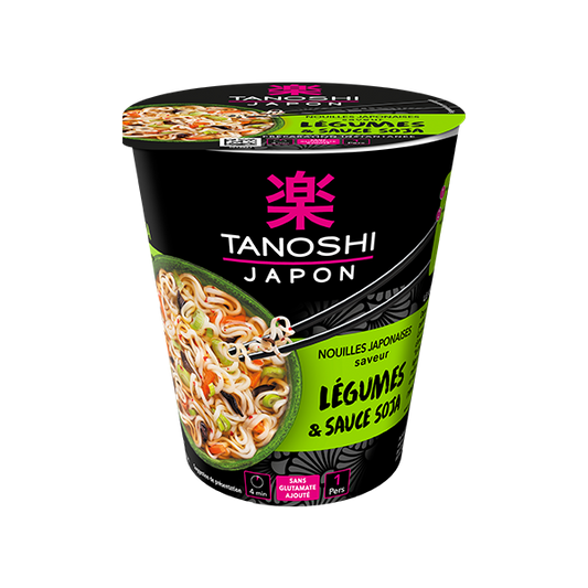 Tanoshi Nouilles Legumes & Sauce Soja 65g