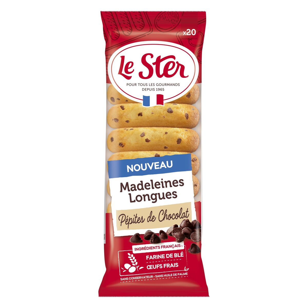 Madeleines Longues Pepites de Chocolat 250g